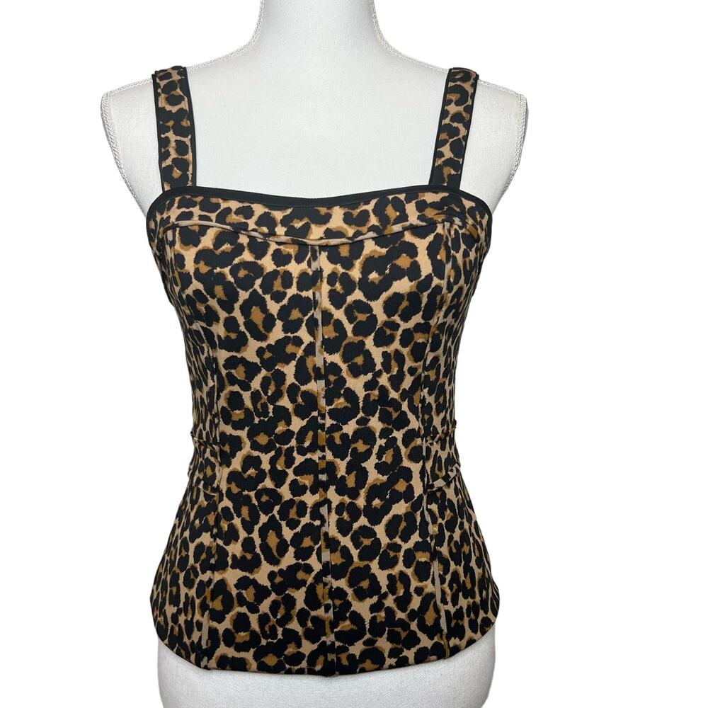 Leopard Print Corset Top White House Black Market Size 4 Convertible Bustier